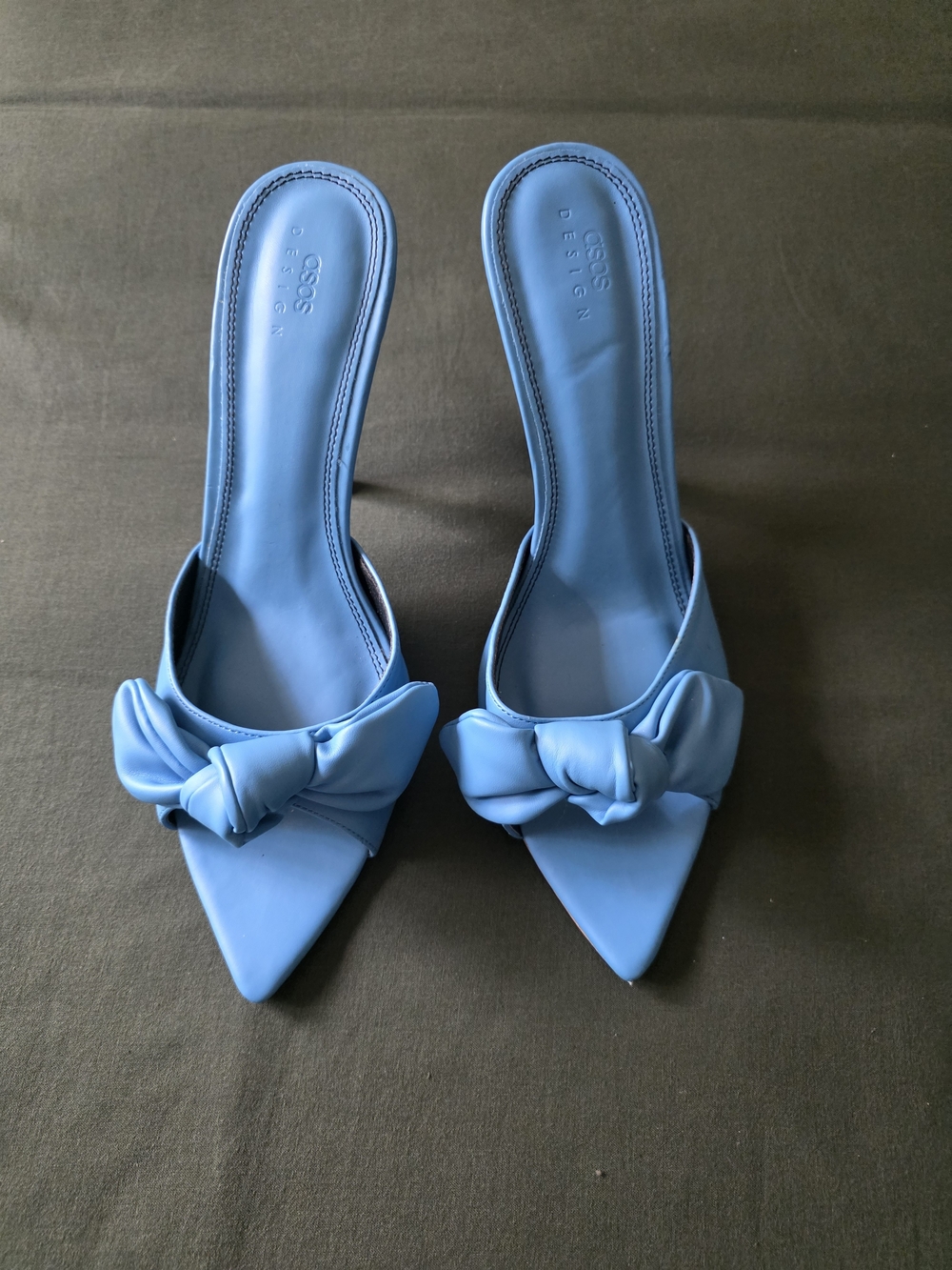 ASOS Sky Blue Knotted Pointed-Toe Mules